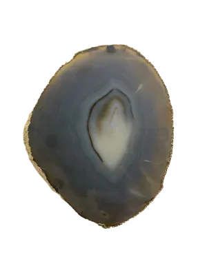 1/4" Thick Agate Serving Plate with Gold Trim