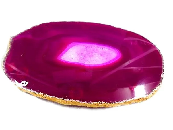 1/4" Thick Agate Serving Plate with Gold Trim