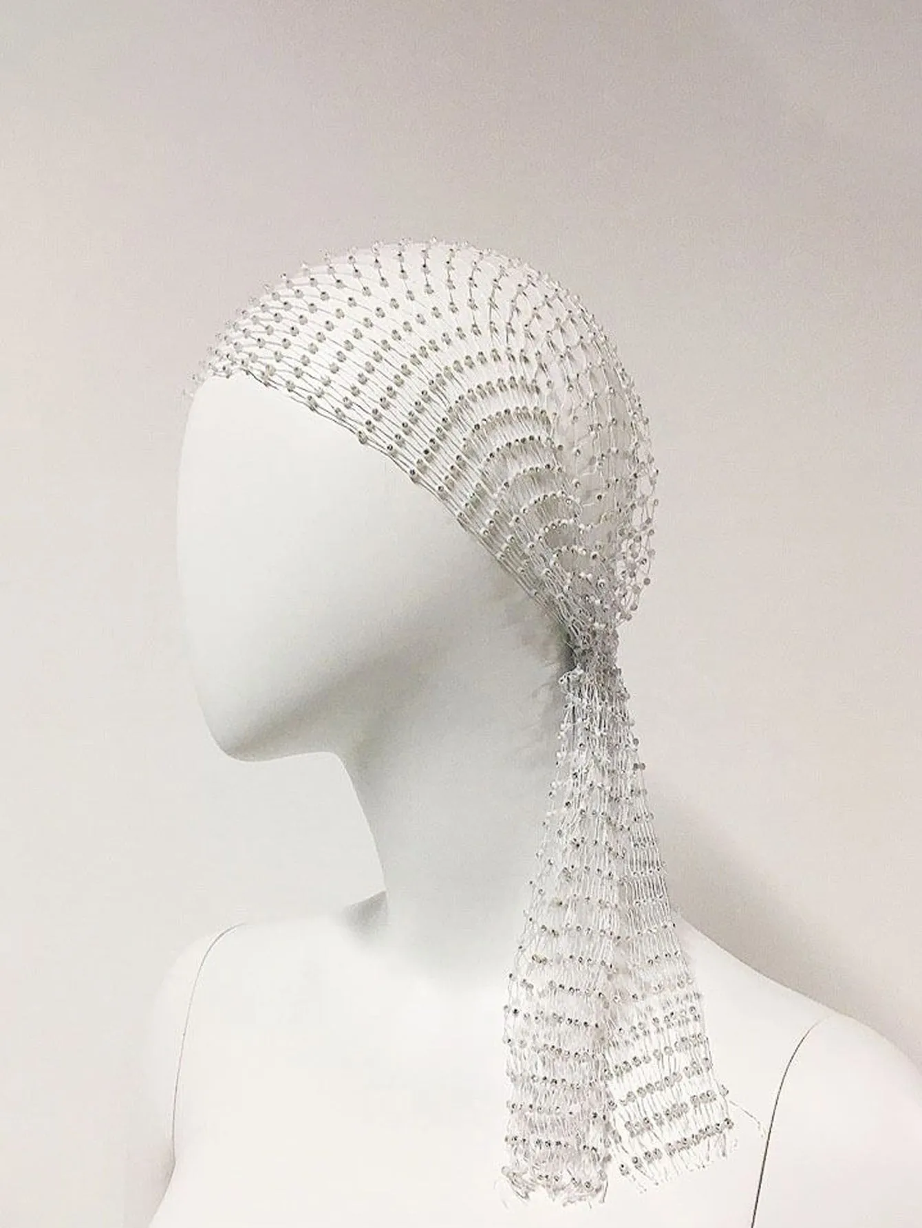 1pc Rhinestone Fishnet Elastic Headband