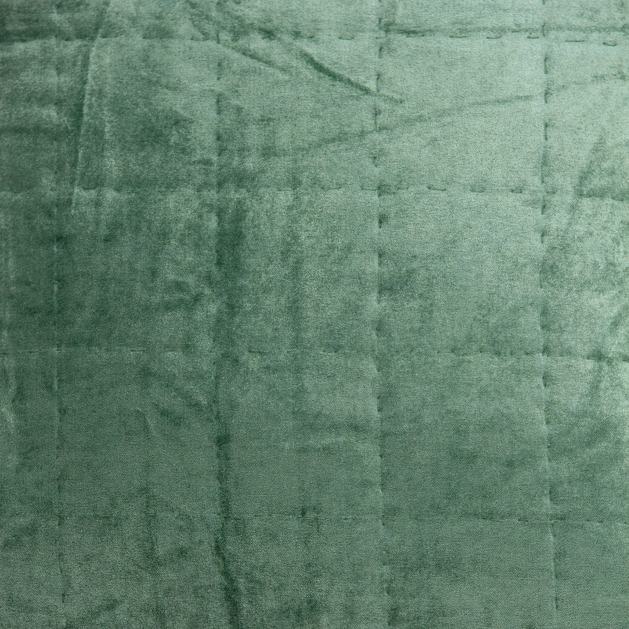 20" x 7" x 20" Transitional Green Solid Quilted Pillow Cover With Poly Insert