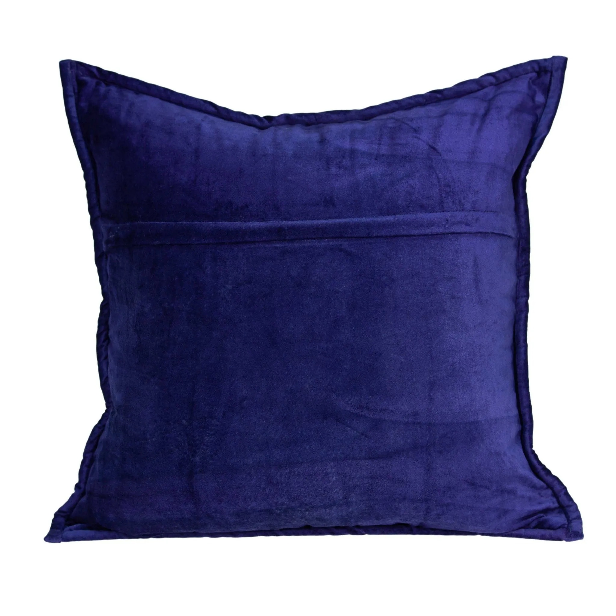 20" x 7" x 20" Transitional Royal Blue Quilted Pillow Cover With Poly Insert