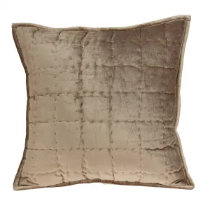 20" x 7" x 20" Transitional Taupe Solid Quilted Pillow Cover With Poly Insert