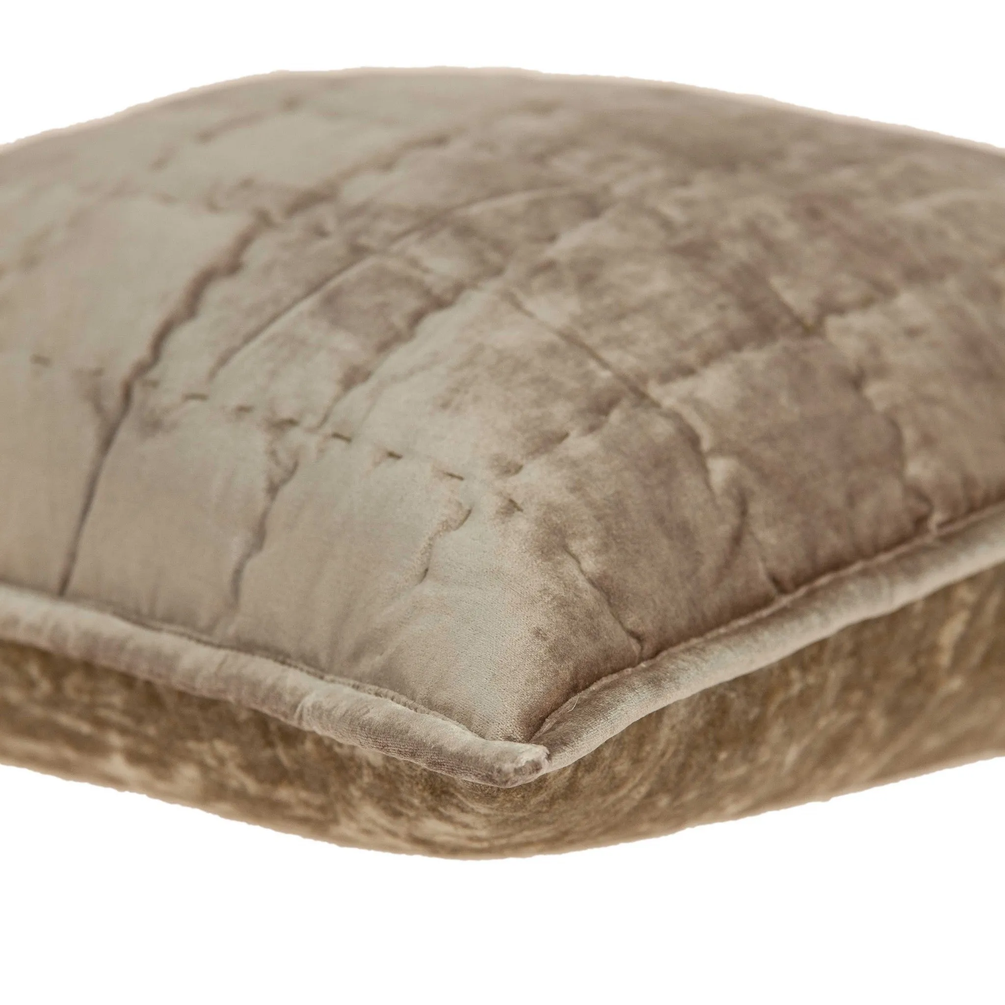 20" x 7" x 20" Transitional Taupe Solid Quilted Pillow Cover With Poly Insert
