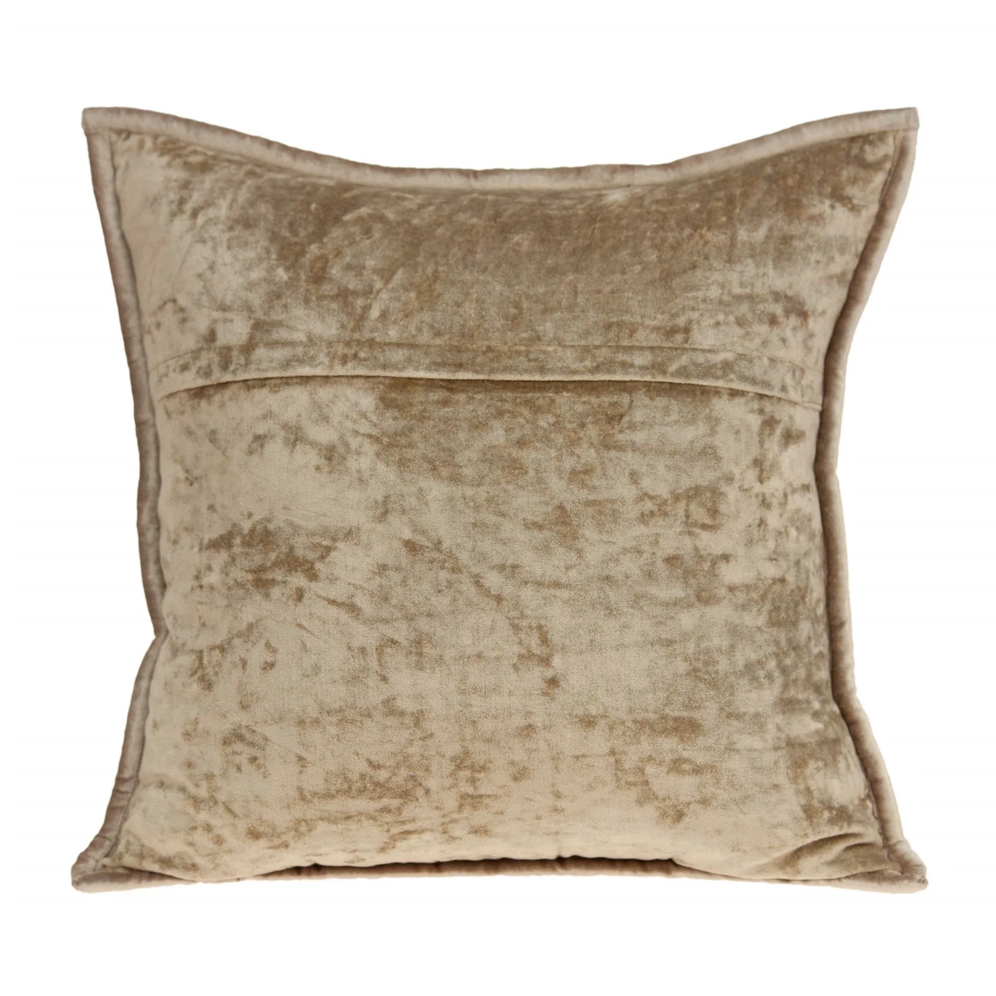 20" x 7" x 20" Transitional Taupe Solid Quilted Pillow Cover With Poly Insert