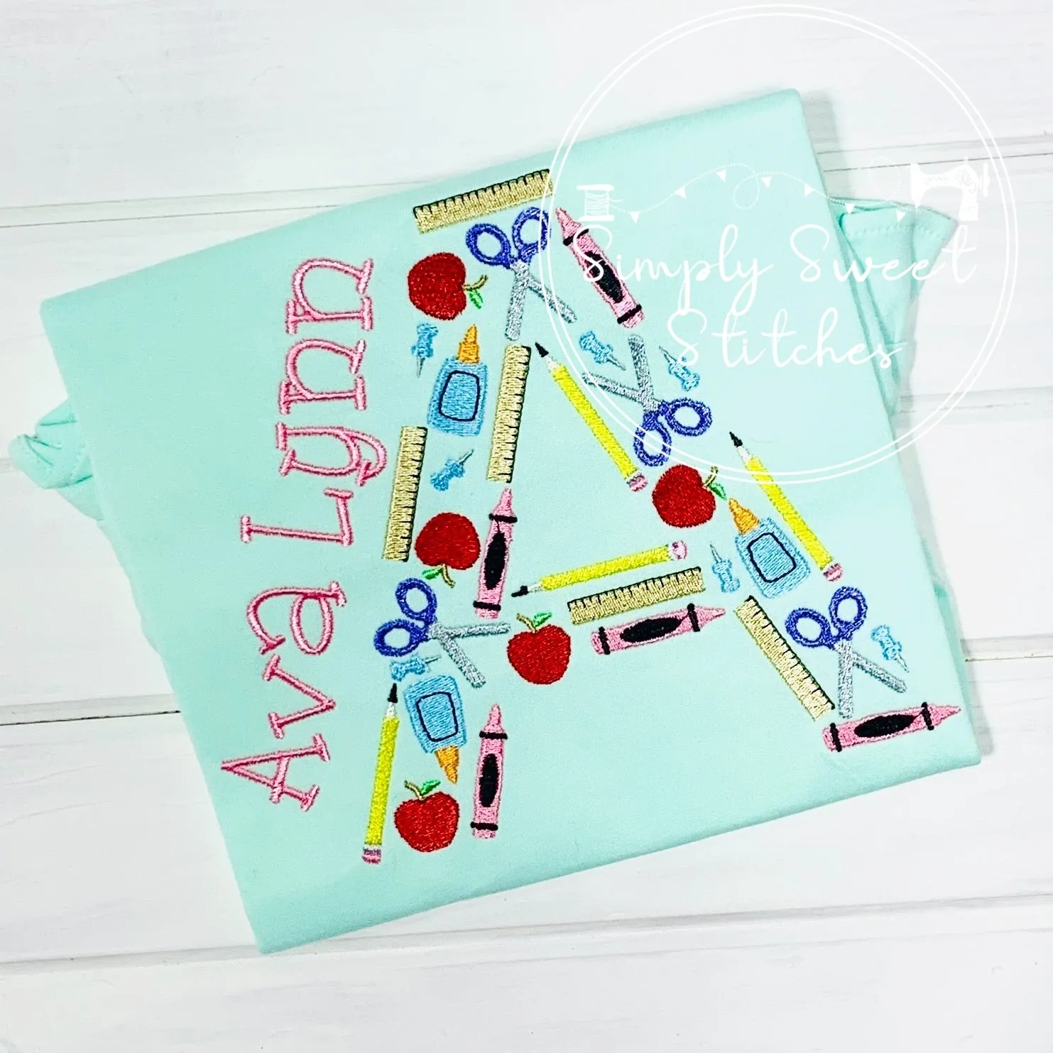 2105 - SCHOOL SUPPLIES ALPHABET - SKETCH CHILD SHIRT