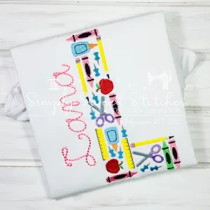 2105 - SCHOOL SUPPLIES ALPHABET - SKETCH CHILD SHIRT