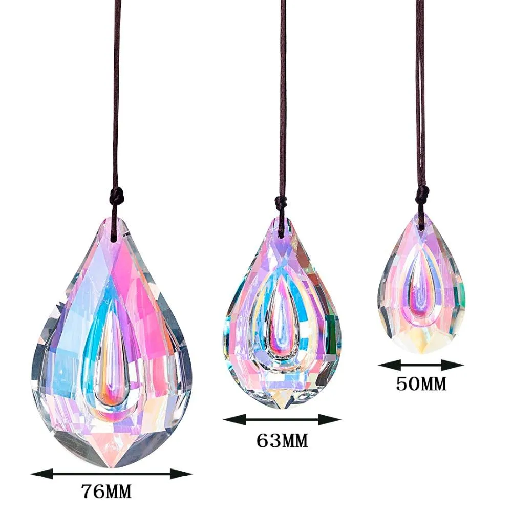 3 Beautiful Crystal Prism Window Hanging Sun Catchers