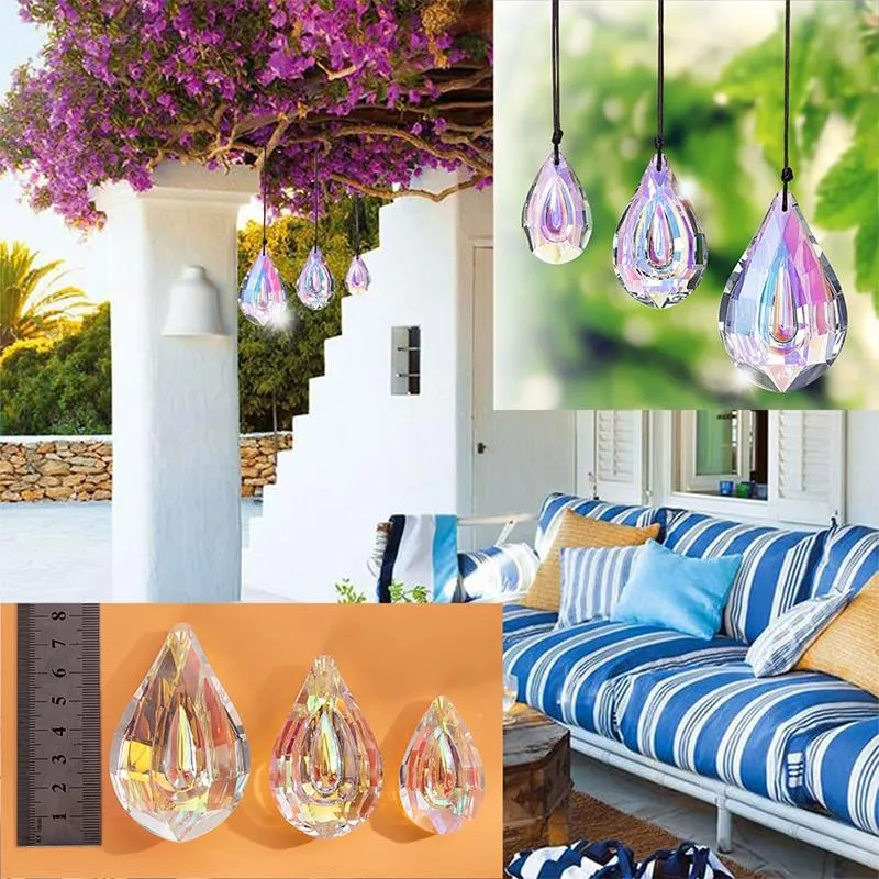 3 Beautiful Crystal Prism Window Hanging Sun Catchers