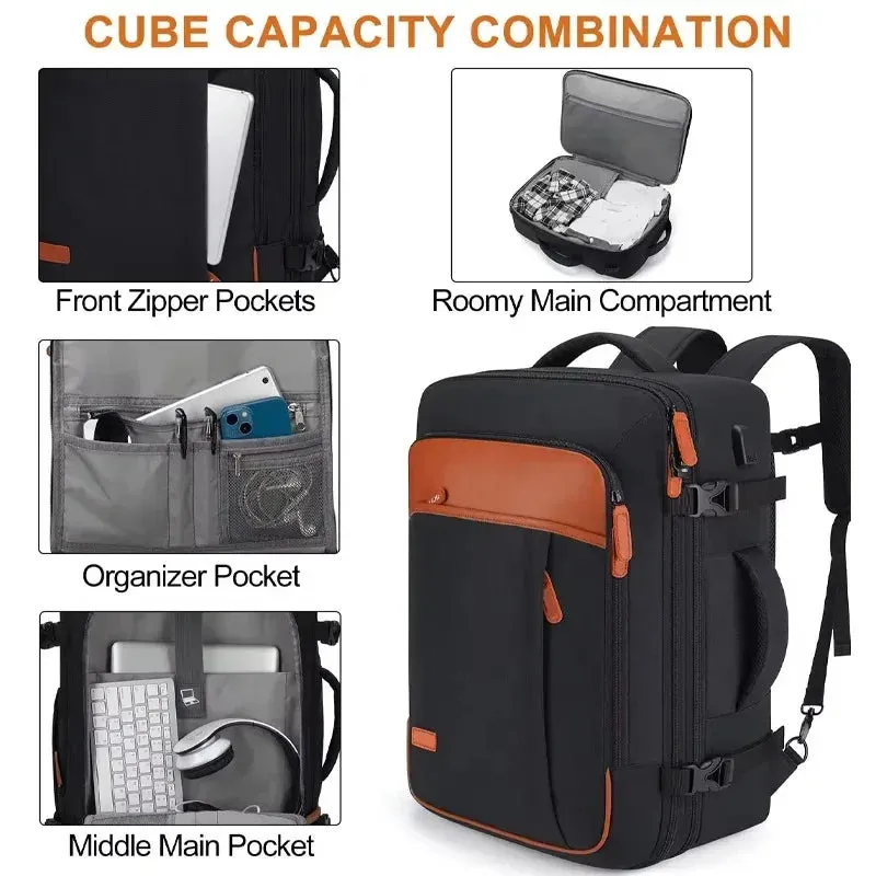 40L Large Capacity Backpack Laptop Backpack Expandable Large Suitcase Waterproof Luggage Travel Backpack