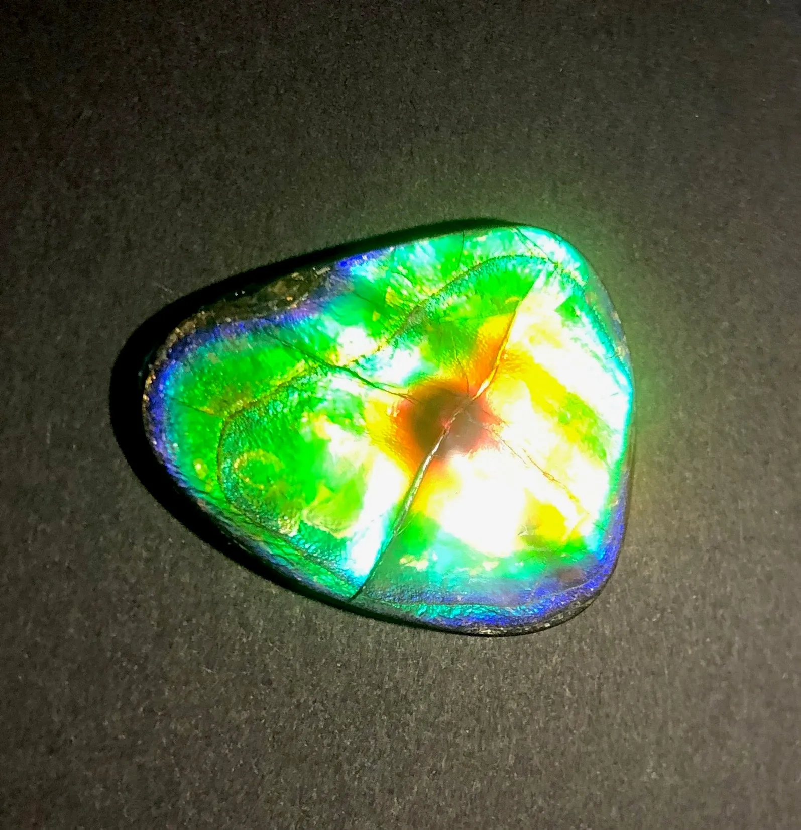 45x35 mm  Natural  Free Form . FFN 370  Ammolite  Free Shipping! ナチュラル　ルース　アンモライト 送料無料！