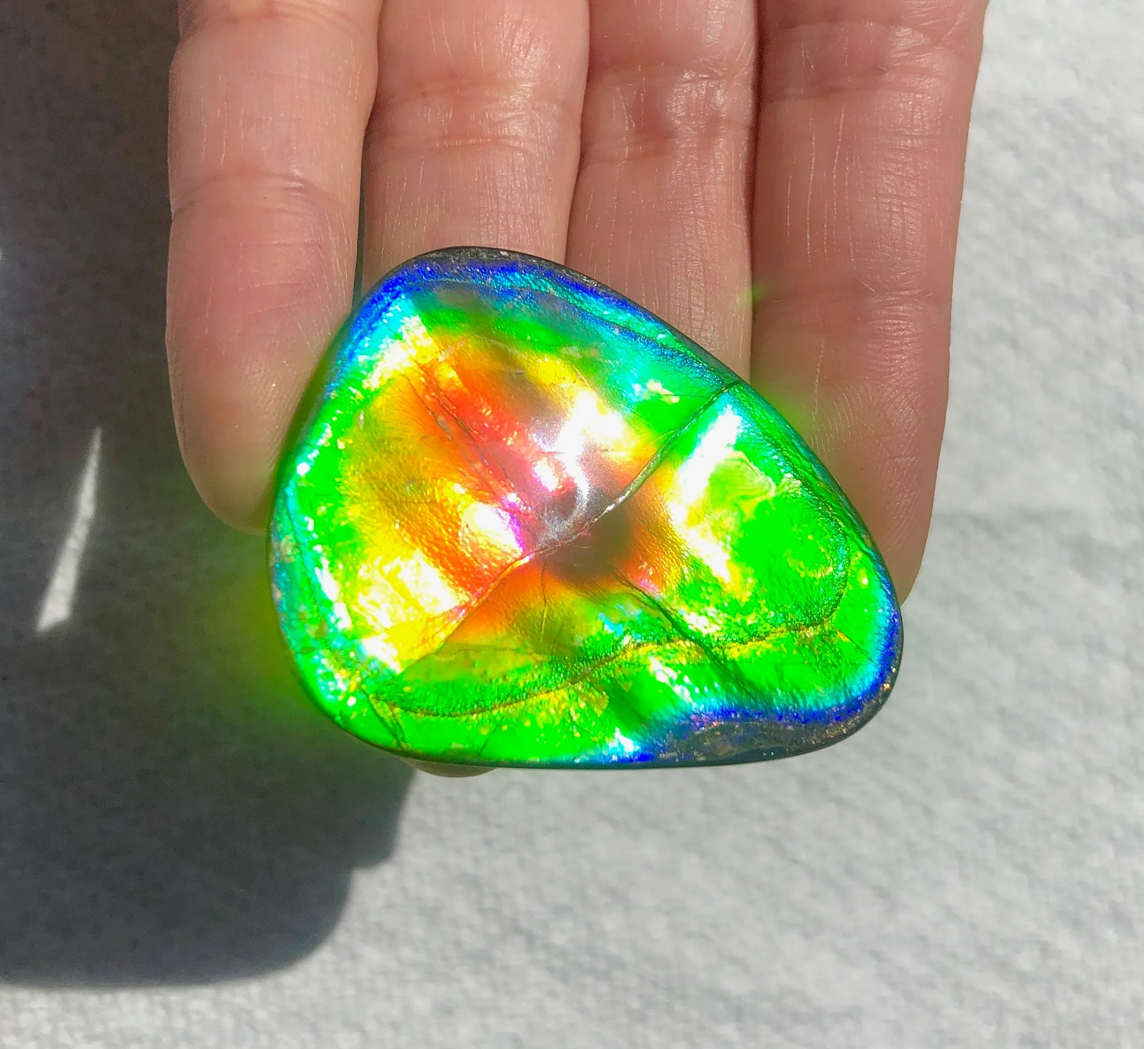 45x35 mm  Natural  Free Form . FFN 370  Ammolite  Free Shipping! ナチュラル　ルース　アンモライト 送料無料！