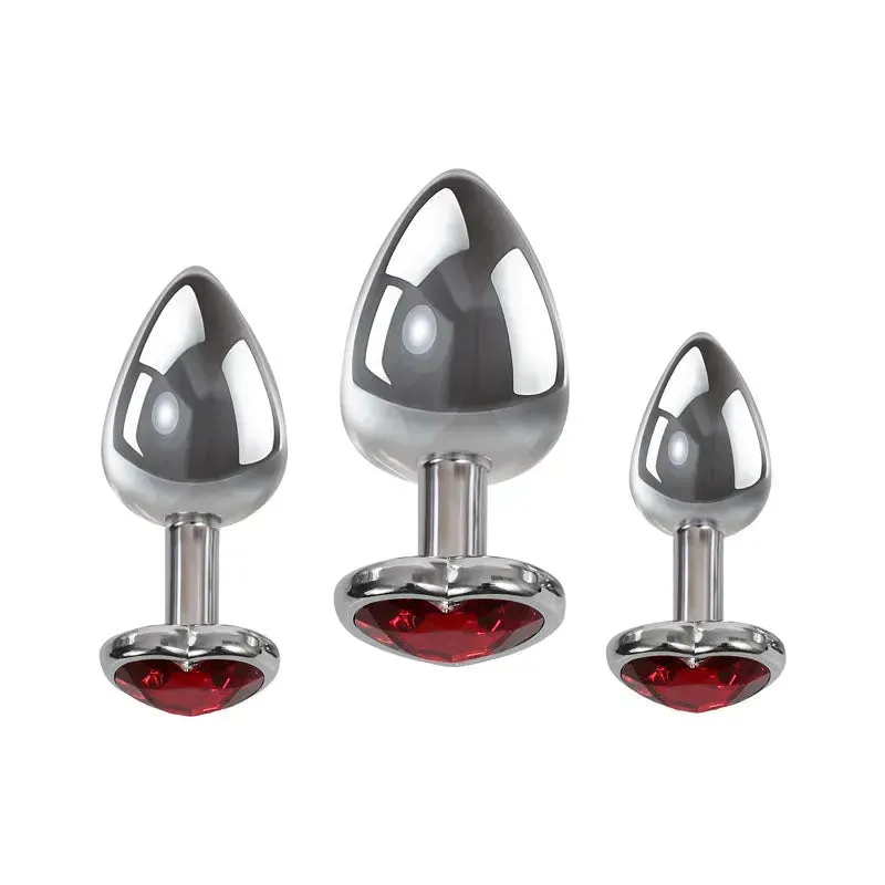 Adam & Eve Three Hearts Gem Anal Plug Set