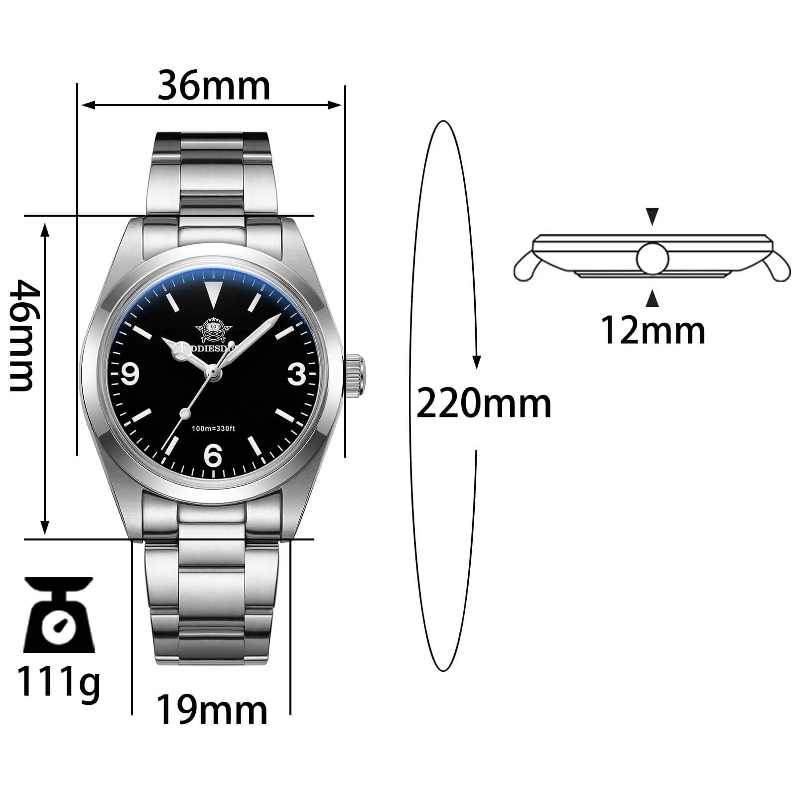 ADDIESDIVE 36mm Explore Dive Watch VH31 Quartz Watch AD2023-1