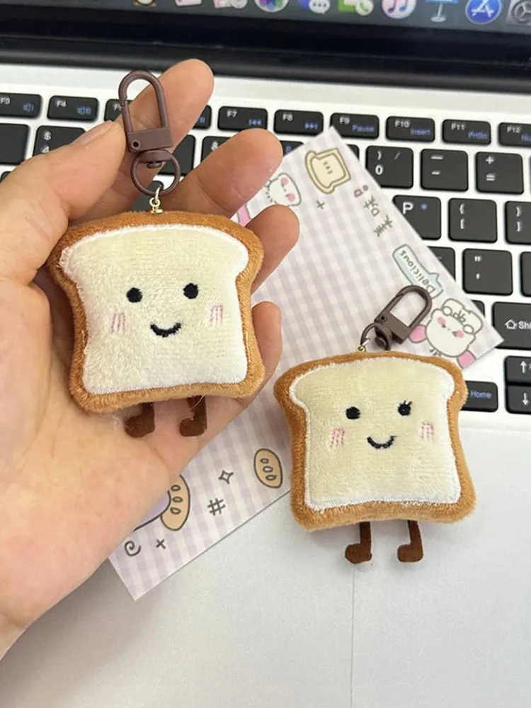Adorable Kawaii Toast Bread Plush Pendant - Whimsical Bag Charm & Gift Delight 🌟🥪✨