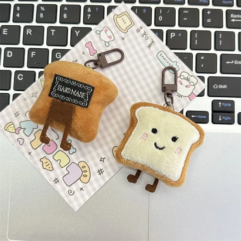 Adorable Kawaii Toast Bread Plush Pendant - Whimsical Bag Charm & Gift Delight 🌟🥪✨