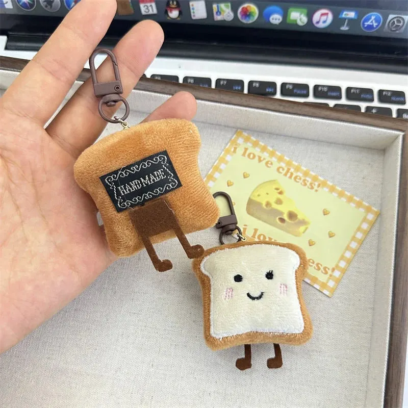 Adorable Kawaii Toast Bread Plush Pendant - Whimsical Bag Charm & Gift Delight 🌟🥪✨