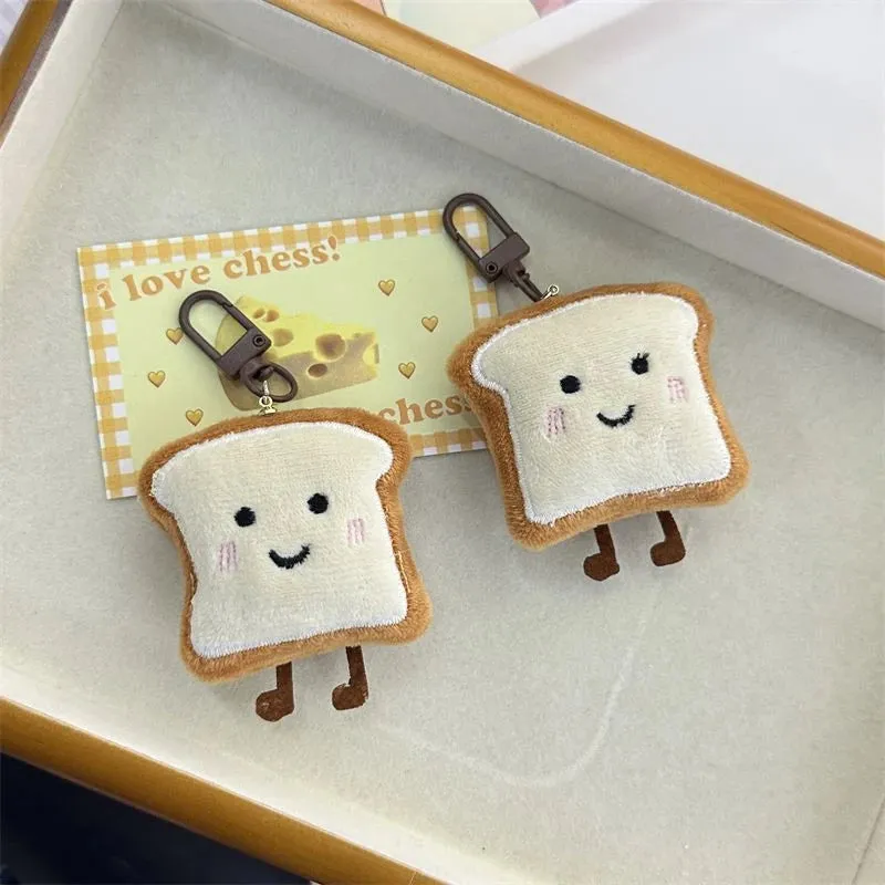 Adorable Kawaii Toast Bread Plush Pendant - Whimsical Bag Charm & Gift Delight 🌟🥪✨