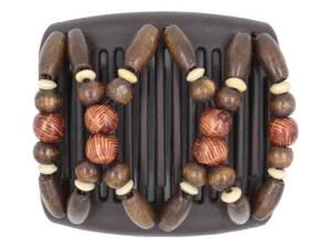African Butterfly Chameleon Hair Comb - Beada Brown 74