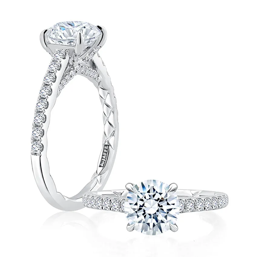 A.Jaffe Classic Diamond with Crossover Gallery Quilted Engagement Ring MECRD2772Q/199