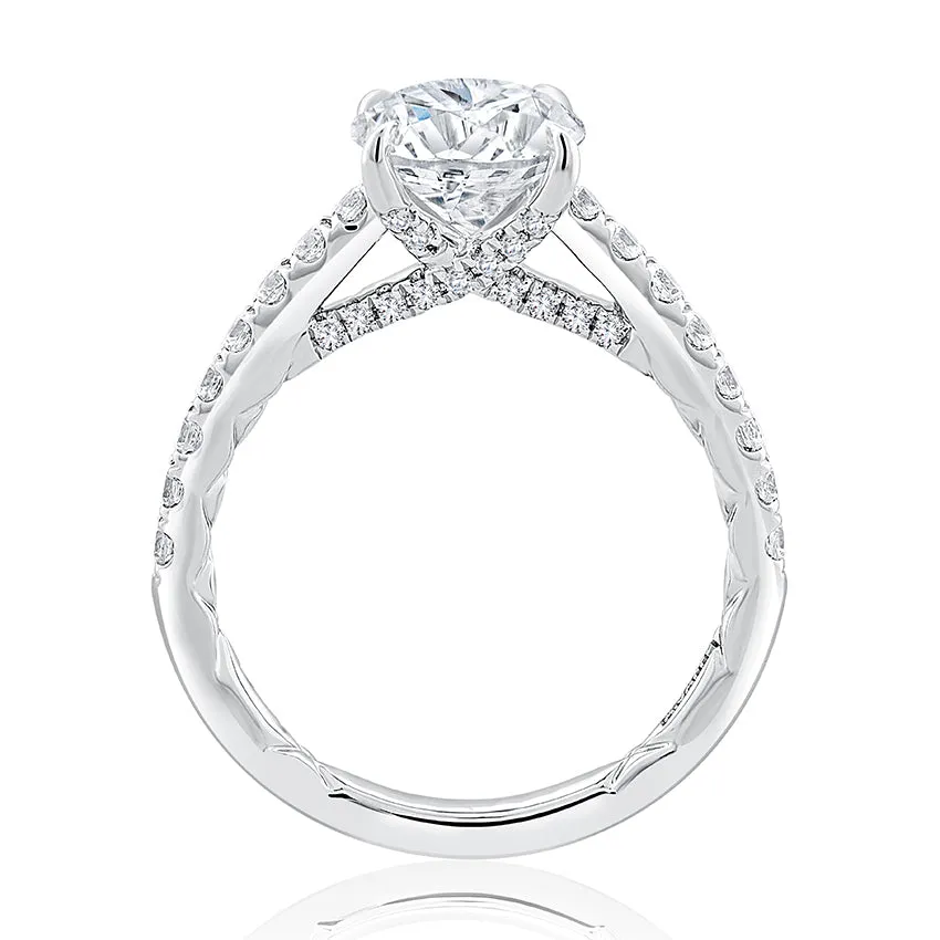 A.Jaffe Classic Diamond with Crossover Gallery Quilted Engagement Ring MECRD2772Q/199