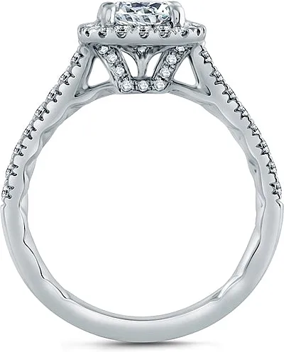 A.Jaffe Pave Halo Diamond Engagement Ring