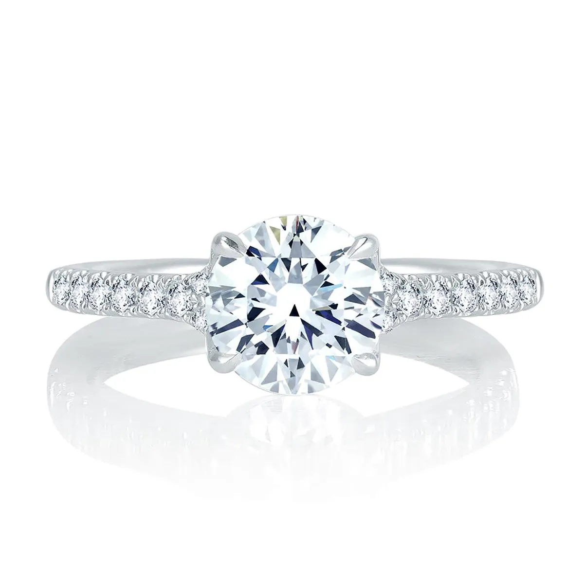 A.Jaffe Split Shank Unique Diamond Gallery Quilted Engagement Ring MES742QB/180