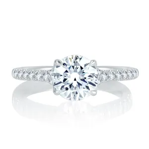 A.Jaffe Split Shank Unique Diamond Gallery Quilted Engagement Ring MES742QB/180