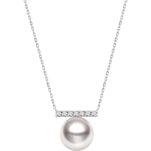 Akoya Saltwater Pearl 18K White Gold Commuting Diamond Necklace