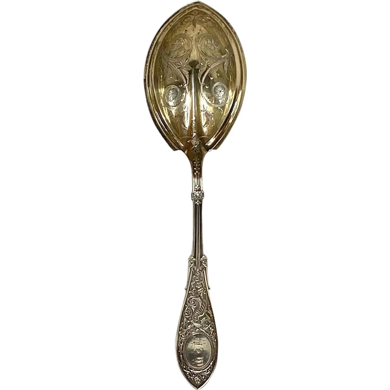 American Charles Osborne for Whiting Mfg. Sterling Silver Arabesque Preserve Spoon