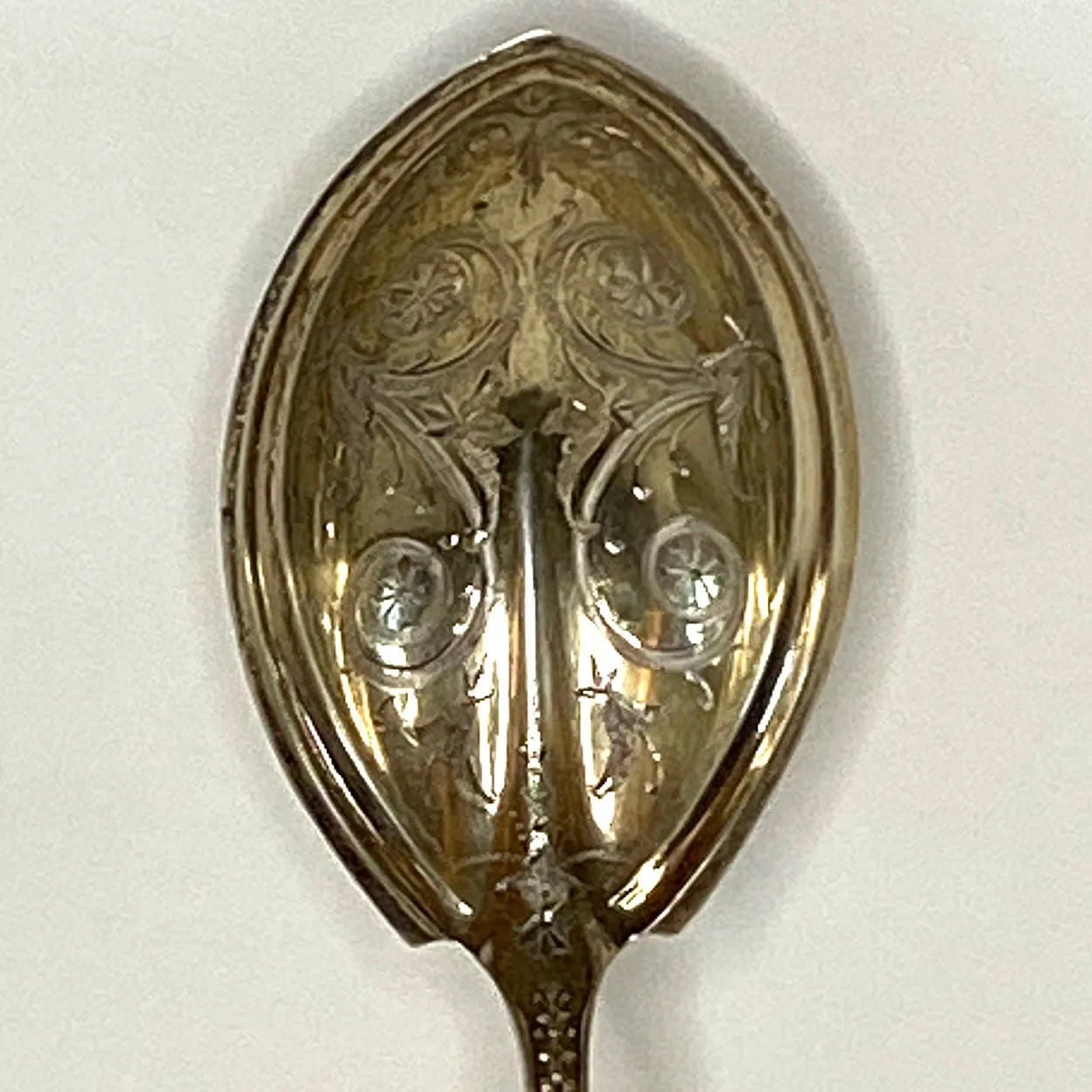 American Charles Osborne for Whiting Mfg. Sterling Silver Arabesque Preserve Spoon