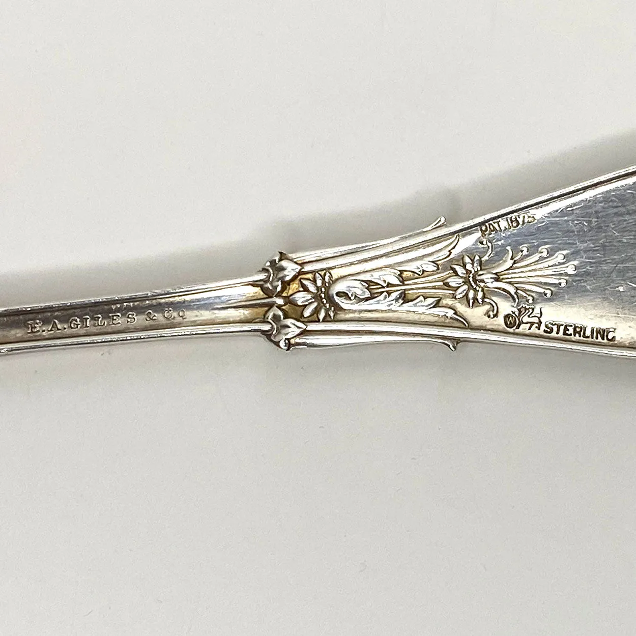 American Charles Osborne for Whiting Mfg. Sterling Silver Arabesque Preserve Spoon