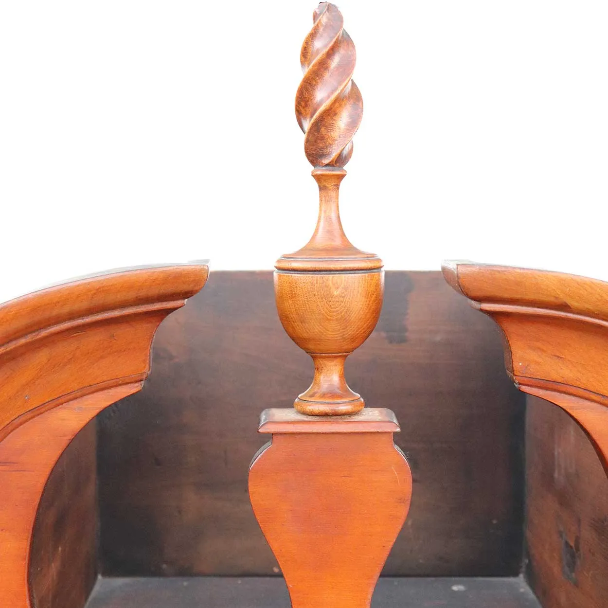 American New England Queen Anne Cherrywood Bonnet Top Highboy
