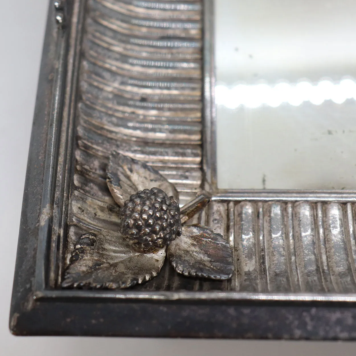American Victorian Silverplate and Mirror Square Bride's Basket