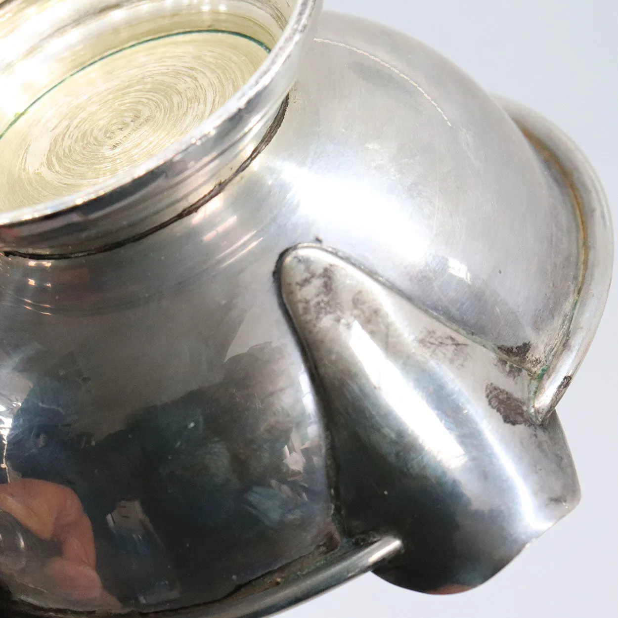 American Watrous Sterling Silver and Wood Handle Brandy / Sauce Warmer Pipkin