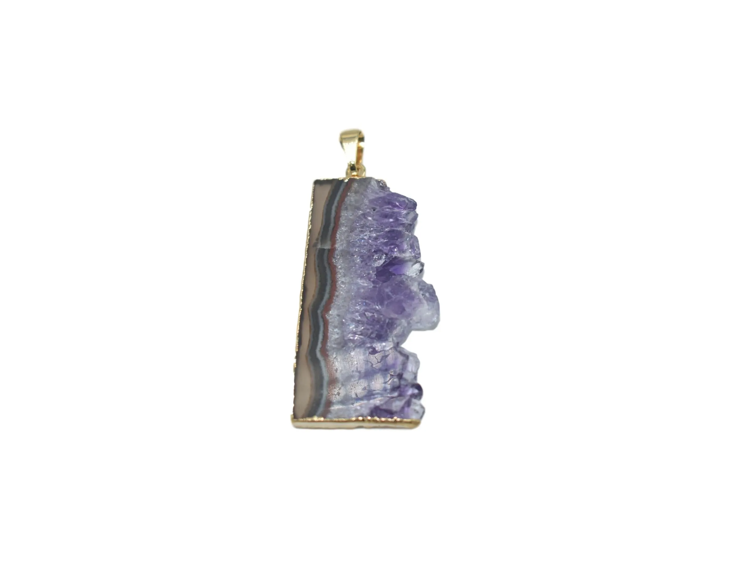 Amethyst Vertical Slice Pendant