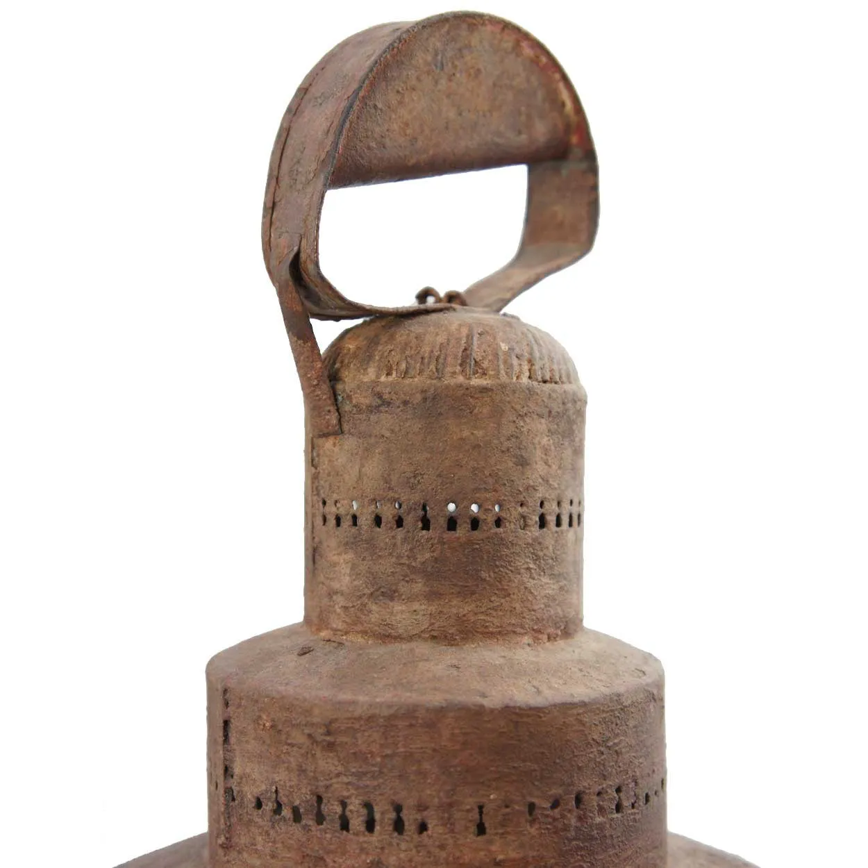 Anglo Indian Red Painted Toleware Portable Lantern