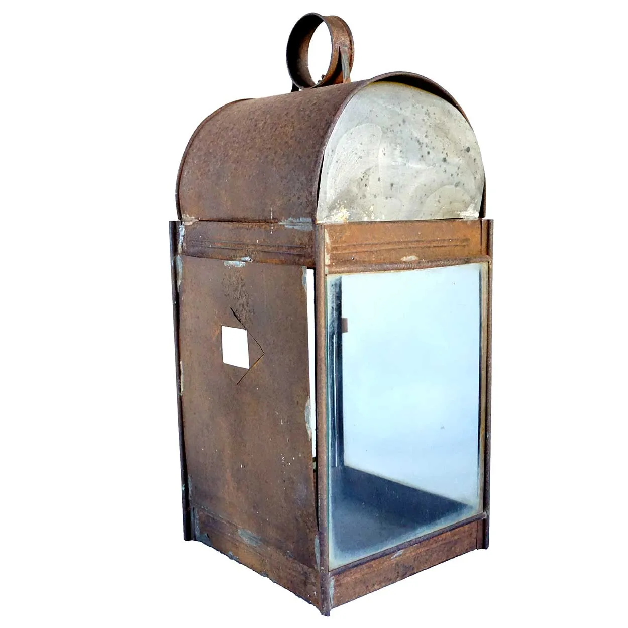 Anglo Indian Toleware and Glass Dome Top Tabletop/Wall Lantern