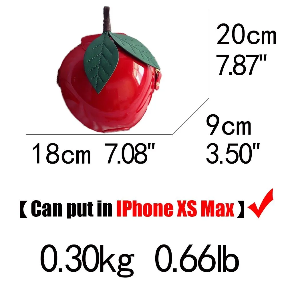 Apple Shaped Crossbody Bag, Mini Size