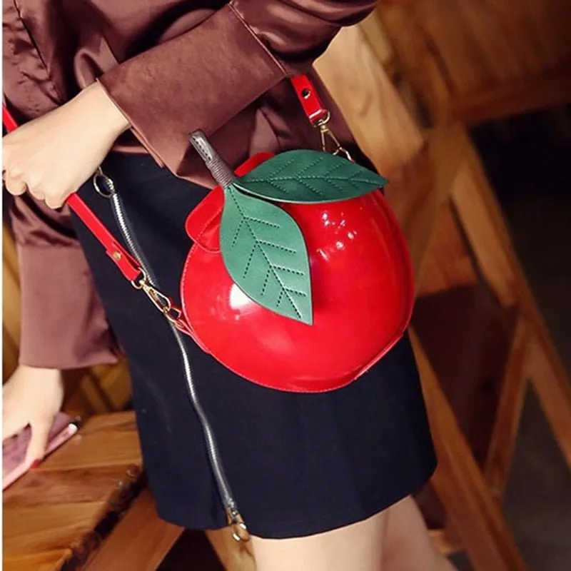 Apple Shaped Crossbody Bag, Mini Size
