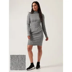 Athleta Dress S Tall Delancey 1/2 Zip Long Slve Black White Stretchy Athleisure