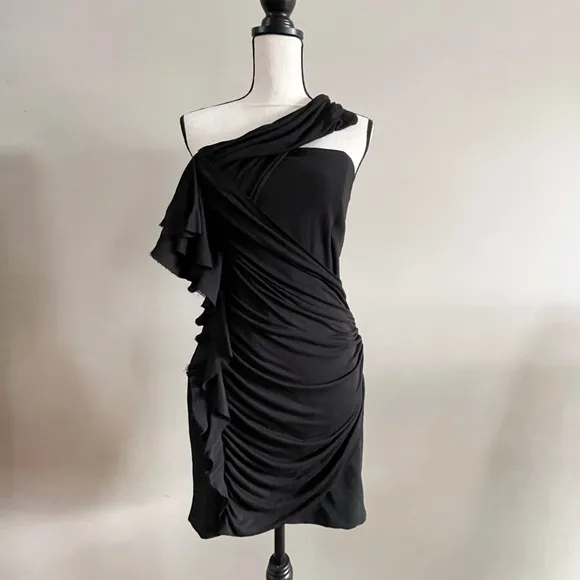 Atos Lombardini Black Cocktail Dress, Women Size 42 (US Size 6)