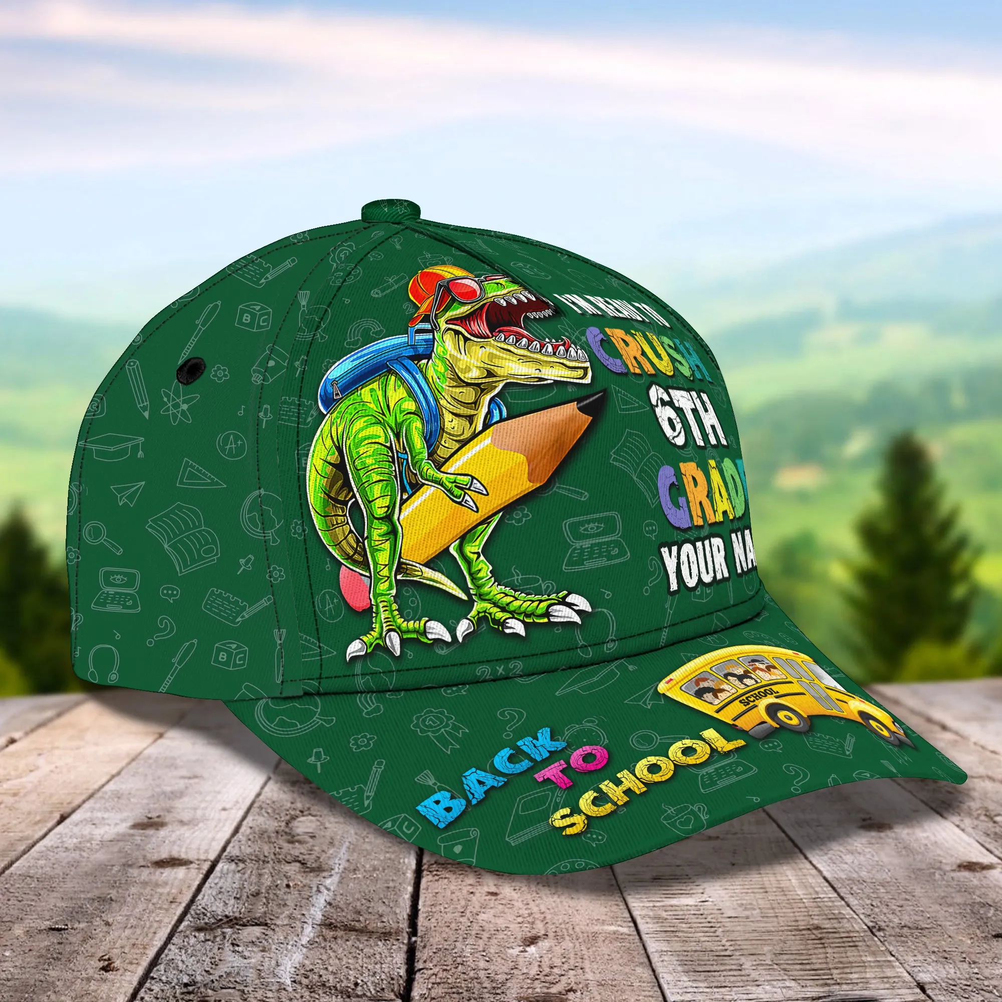 Back To School 01 - Personalized Name Cap