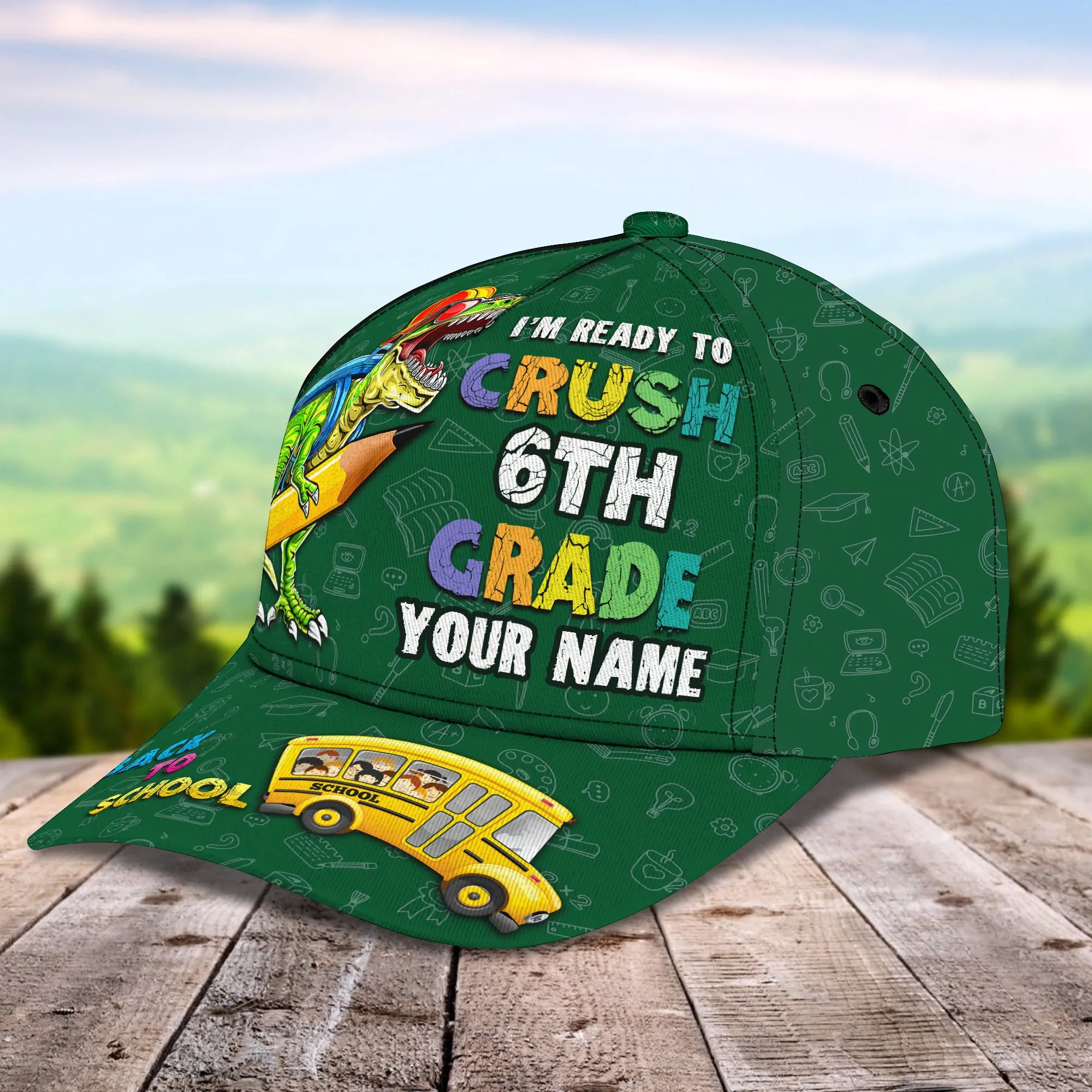 Back To School 01 - Personalized Name Cap
