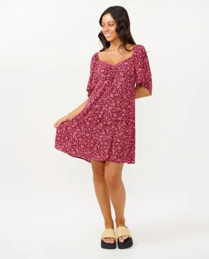 BEACH PARTY S/S MINI DRESS - HOT PINK