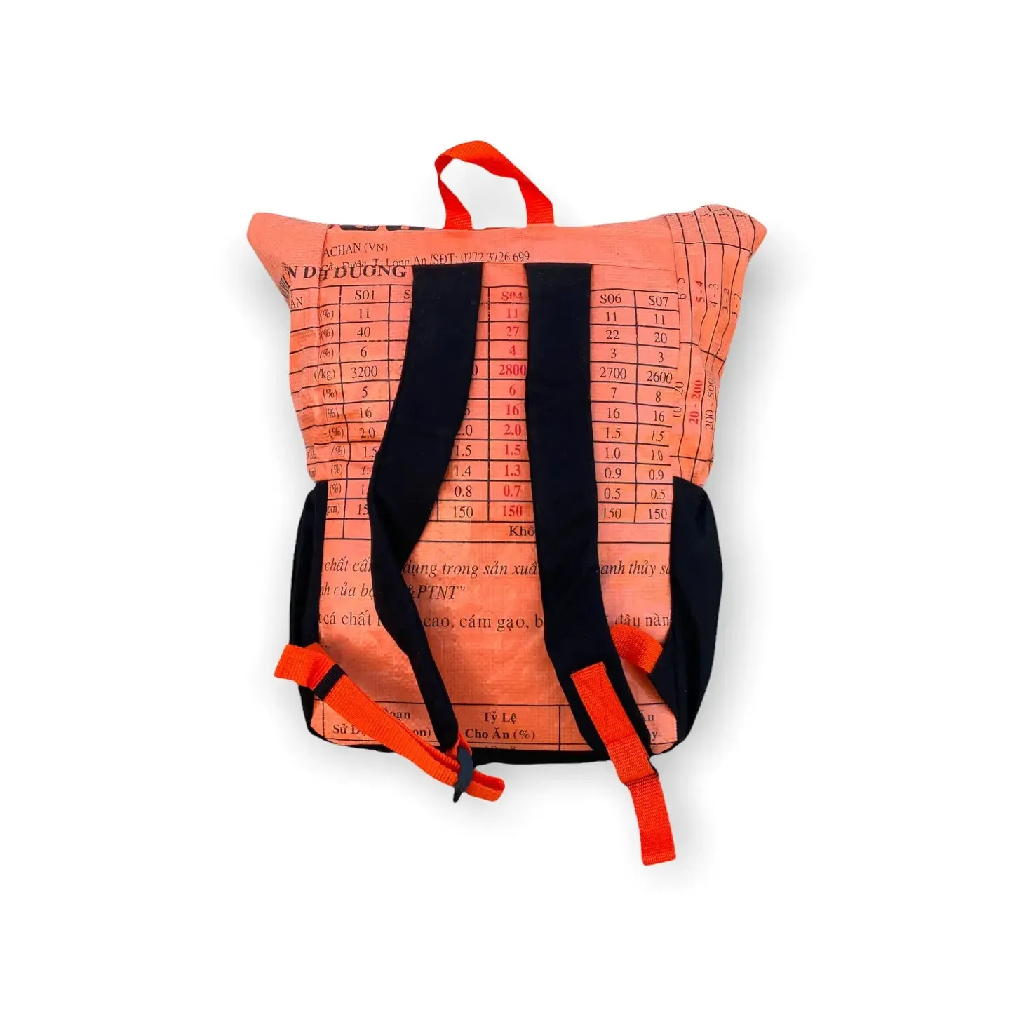 BEadbags Germany Upcycled Classic Adventure Backpack Ri100 Orange Black Fish