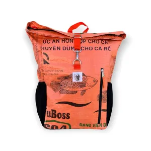 BEadbags Germany Upcycled Classic Adventure Backpack Ri100 Orange Black Fish