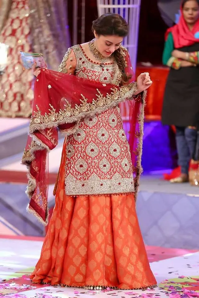 Beautifu mehndi Dress Red & Orange Model # W1006