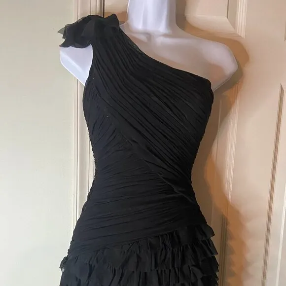 BEBE Black One Shoulder Mini Dress Size XXS