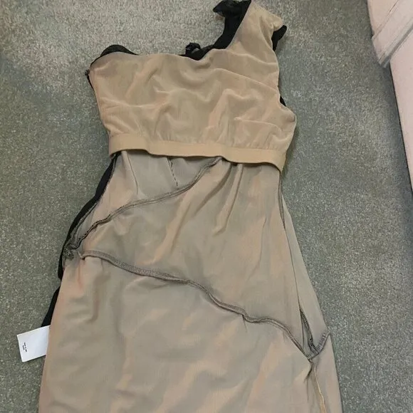 BEBE Black One Shoulder Mini Dress Size XXS