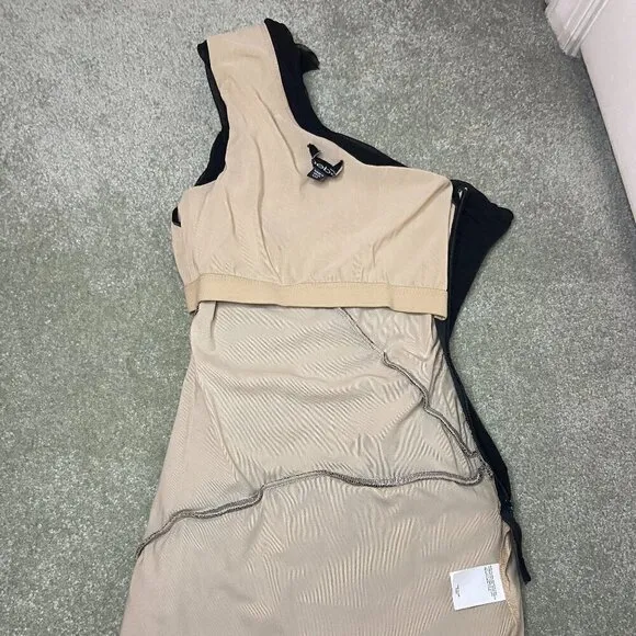 BEBE Black One Shoulder Mini Dress Size XXS